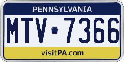 PA license plate MTV7366