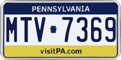 PA license plate MTV7369
