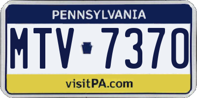 PA license plate MTV7370