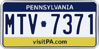 PA license plate MTV7371