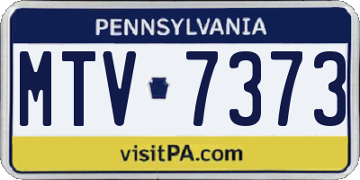 PA license plate MTV7373