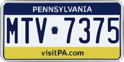 PA license plate MTV7375