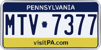 PA license plate MTV7377