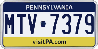 PA license plate MTV7379