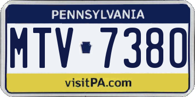 PA license plate MTV7380