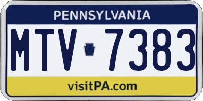 PA license plate MTV7383