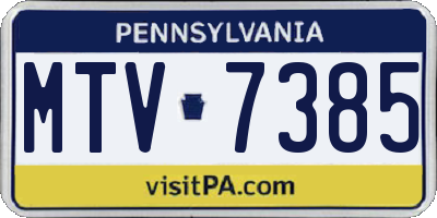 PA license plate MTV7385