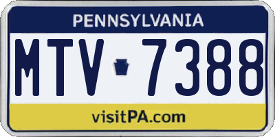 PA license plate MTV7388
