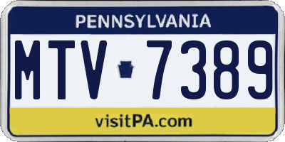 PA license plate MTV7389