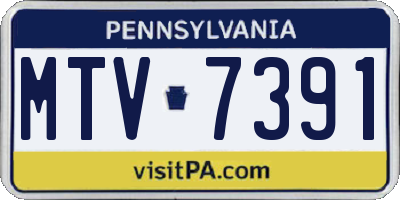 PA license plate MTV7391