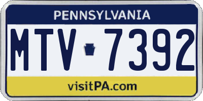 PA license plate MTV7392