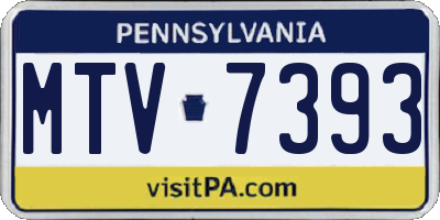 PA license plate MTV7393