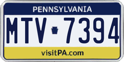 PA license plate MTV7394