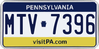 PA license plate MTV7396