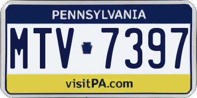 PA license plate MTV7397