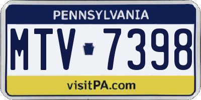 PA license plate MTV7398