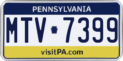 PA license plate MTV7399