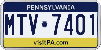 PA license plate MTV7401