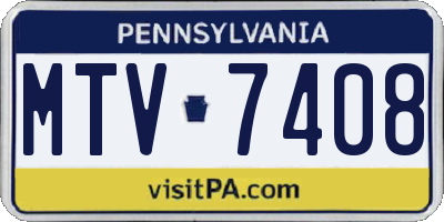 PA license plate MTV7408
