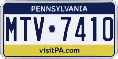 PA license plate MTV7410