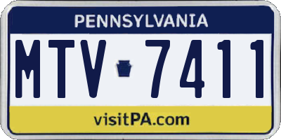 PA license plate MTV7411