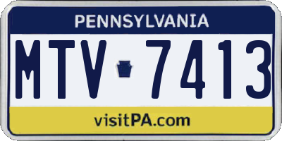 PA license plate MTV7413