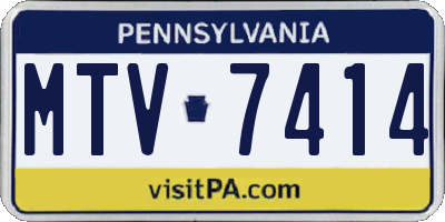PA license plate MTV7414