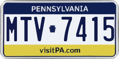 PA license plate MTV7415