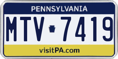 PA license plate MTV7419