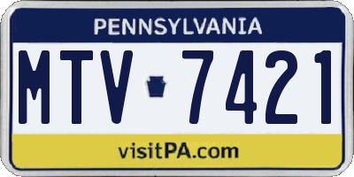 PA license plate MTV7421