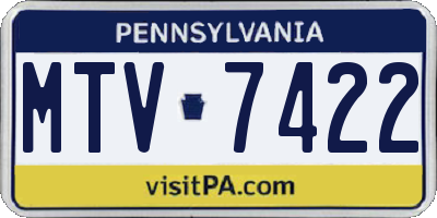 PA license plate MTV7422