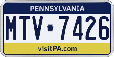 PA license plate MTV7426
