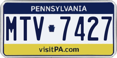 PA license plate MTV7427