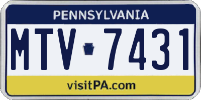 PA license plate MTV7431