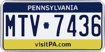 PA license plate MTV7436