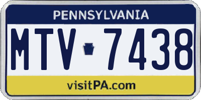 PA license plate MTV7438