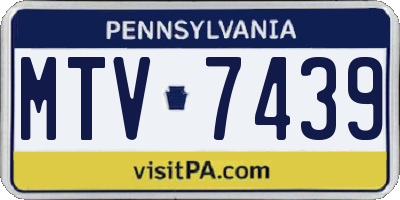 PA license plate MTV7439