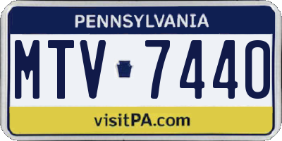 PA license plate MTV7440