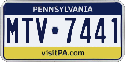PA license plate MTV7441