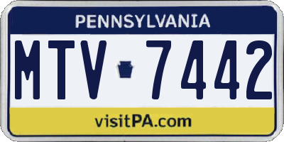 PA license plate MTV7442