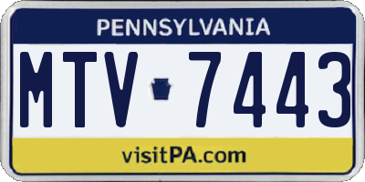 PA license plate MTV7443