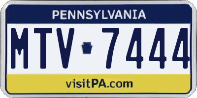 PA license plate MTV7444