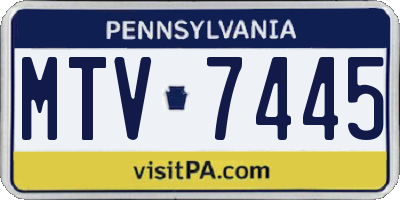PA license plate MTV7445