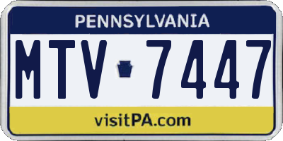 PA license plate MTV7447