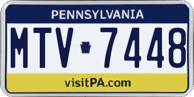 PA license plate MTV7448