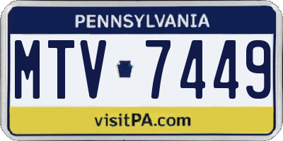 PA license plate MTV7449