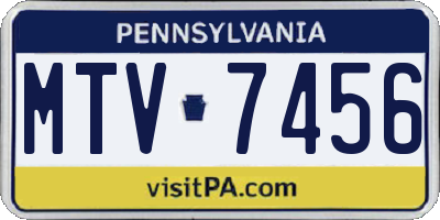 PA license plate MTV7456