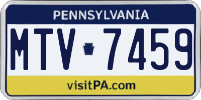 PA license plate MTV7459
