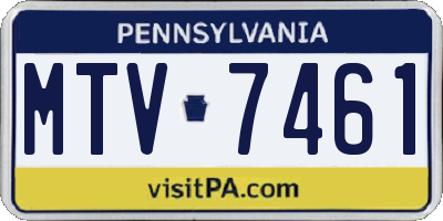 PA license plate MTV7461