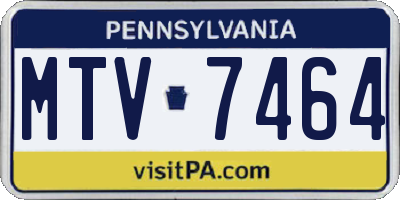 PA license plate MTV7464